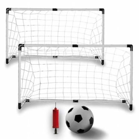 STRIKE3 Set of Two Youth Soccer Goals with Soccer Ball and Pump ST9721